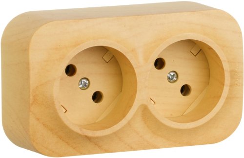 Розетка без заземления накладная Legrand Quteo 2-м. дерево фото Розетка без заземления накладная Legrand Quteo 2-м. дерево картинка